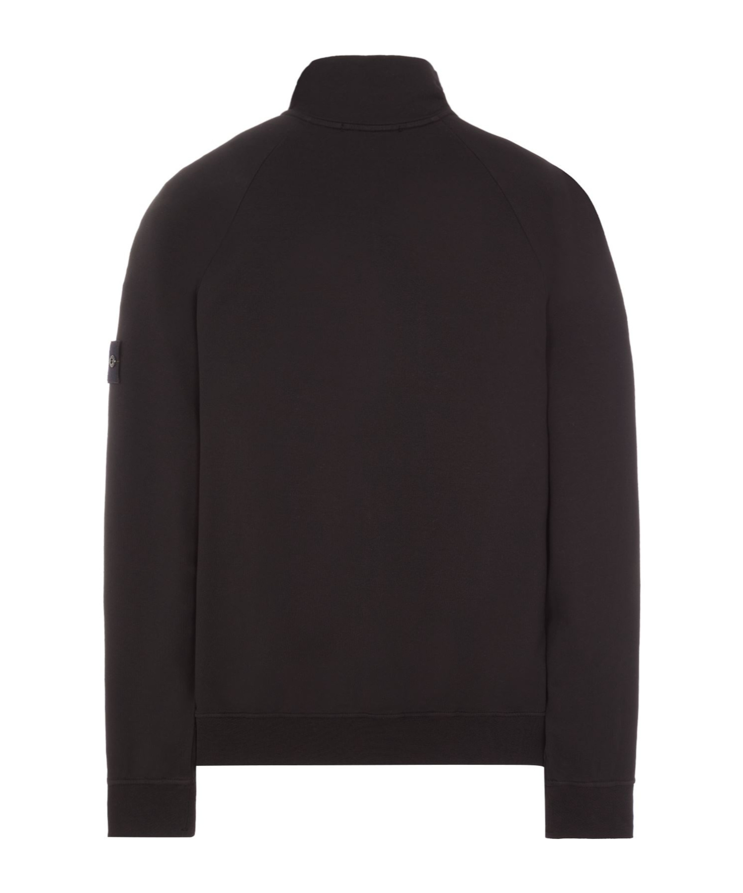 Stone Island Compass-badge Zip-up Sweatshirt In Black