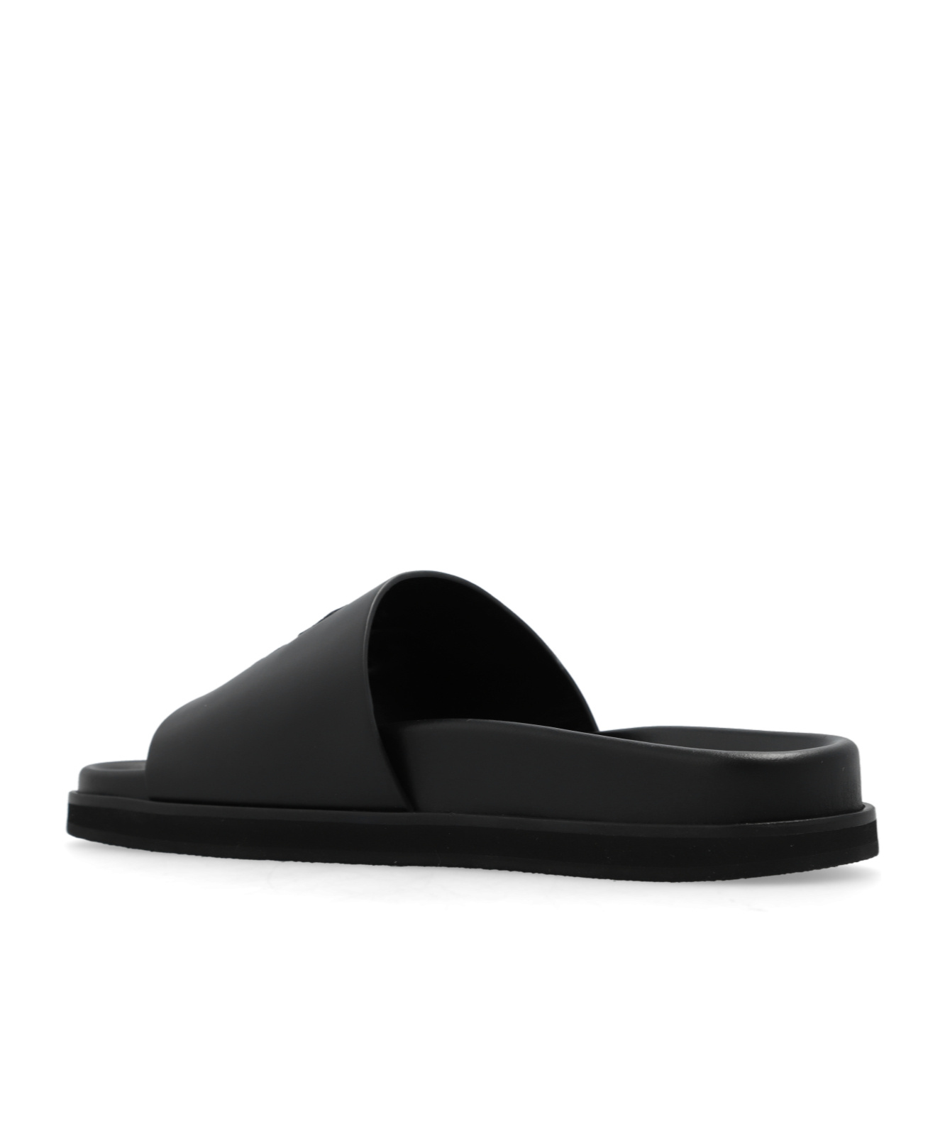 Shop Off-white Arrows-embroidered Leather Slippers In Black