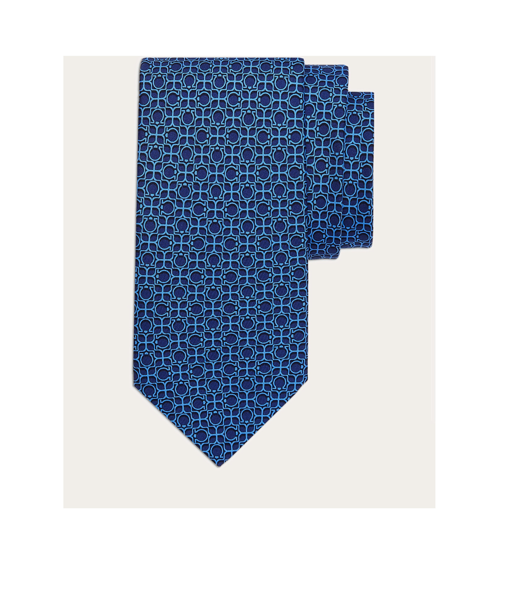 Ferragamo Totem Printed Silk Tie In Blue