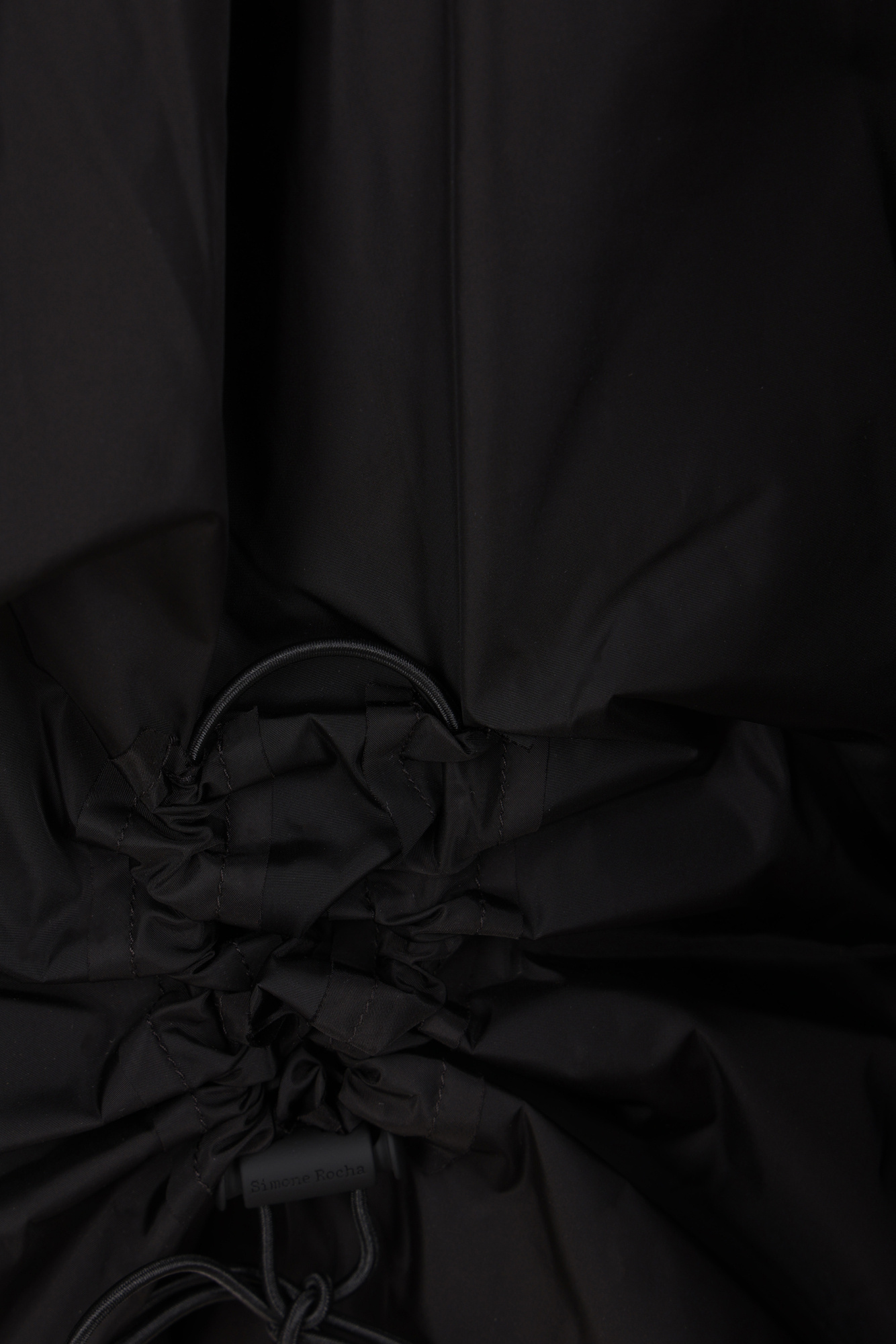 Simone Rocha Black Ruched Midi Skirt In Black