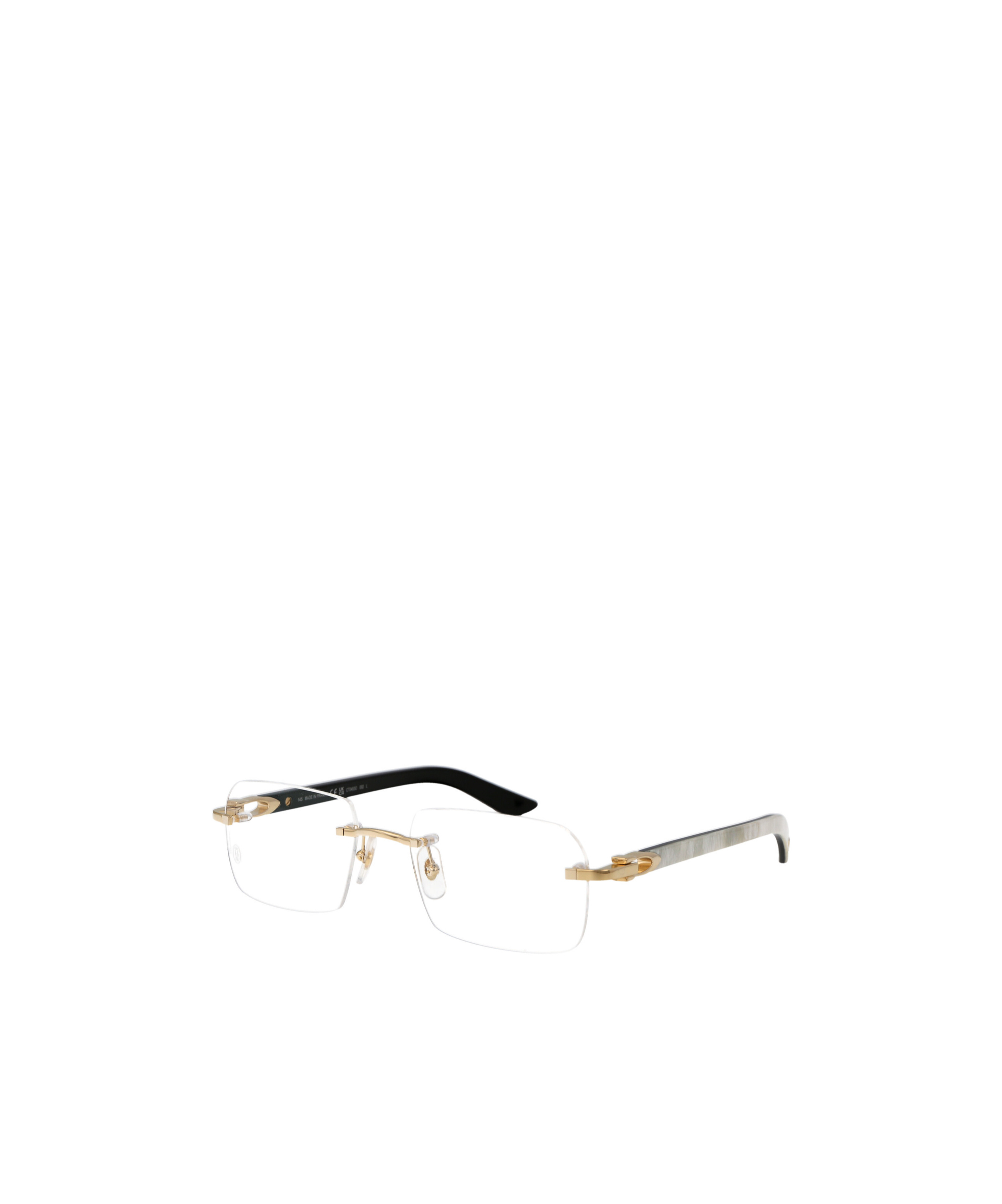 Shop Cartier Rectangle Frame Glasses In White