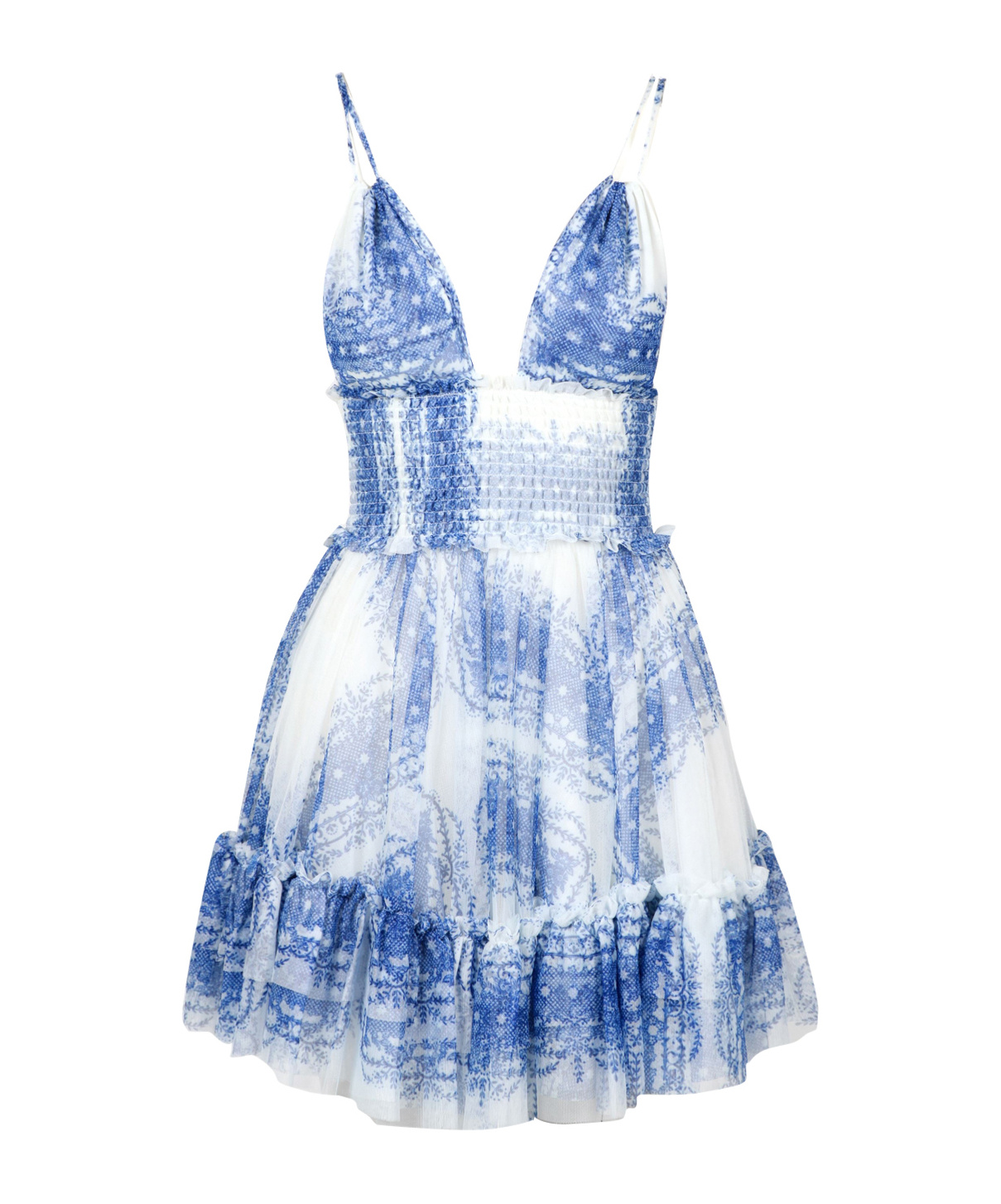 Philosophy Di Lorenzo Serafini Abstract Pattern Dress In Blue