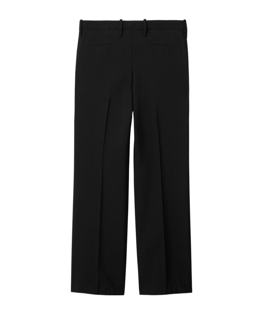 Burberry Suit Pants In Navy Blue Wool. Straight-leg Cut. Zippered Closure And Belt Clip. In Black