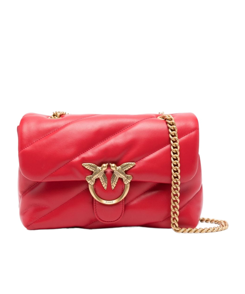 Pinko Love Puff Quilted Shoulder Bag In Red