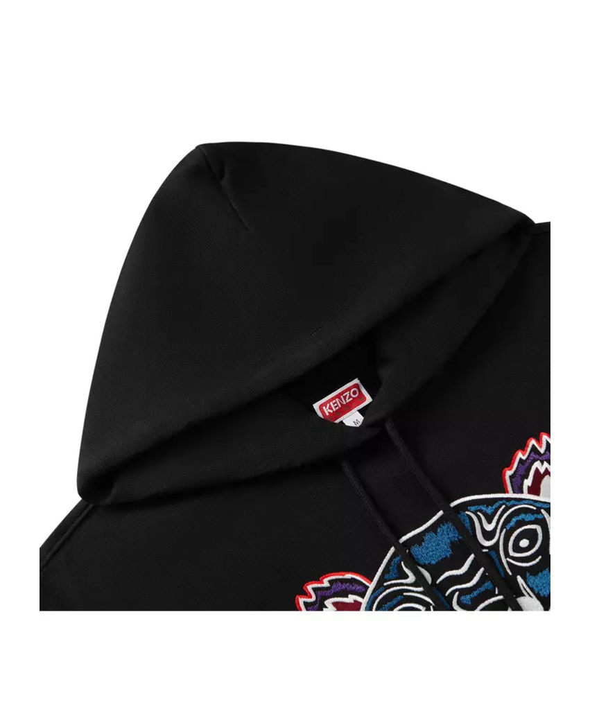 Kenzo Logo Hooded Sweater In Black