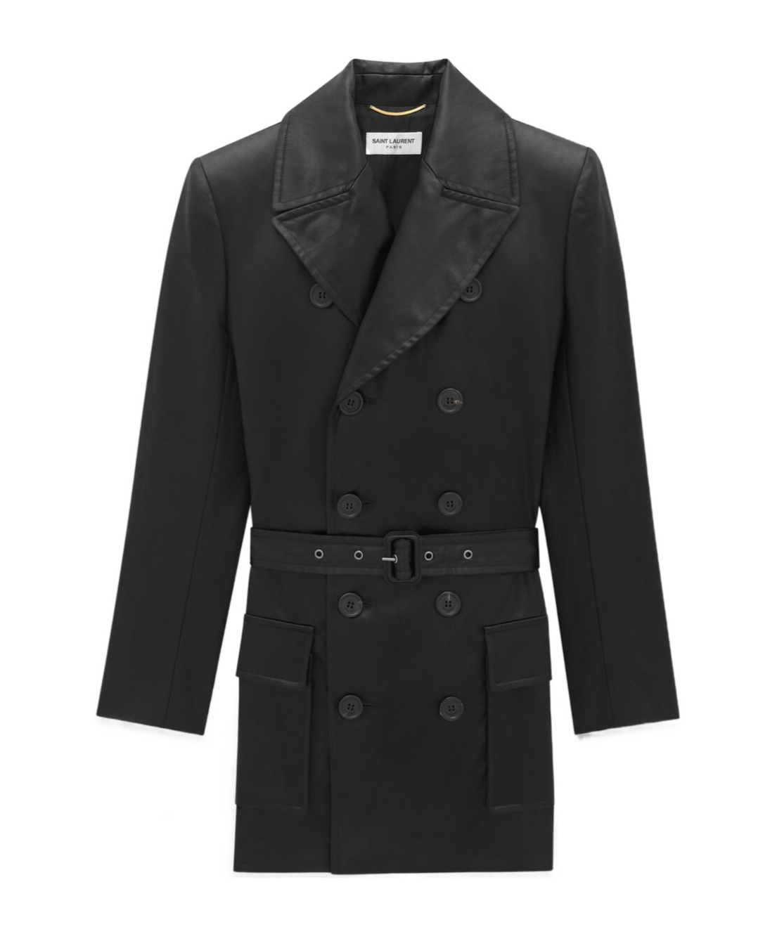 Saint Laurent Saharienne Double-breasted Blazer In Black