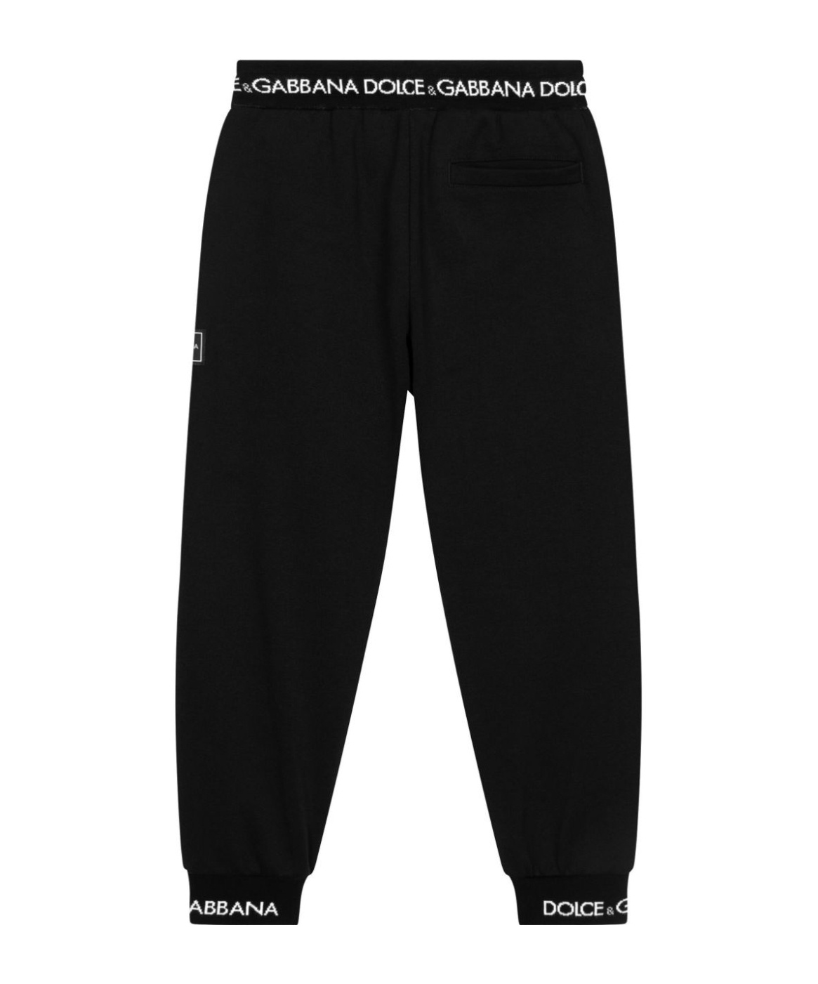 Dolce & Gabbana Logo-waistband Cotton Track Pants In Black