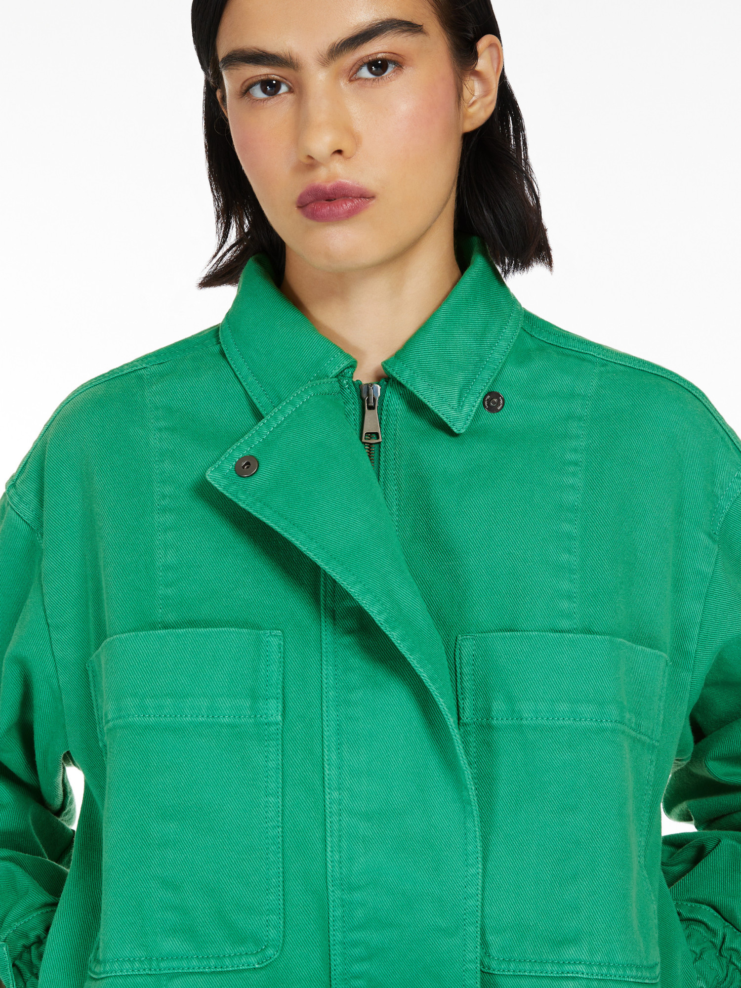Max Mara Loose-bottomed Casual Jacket In Green