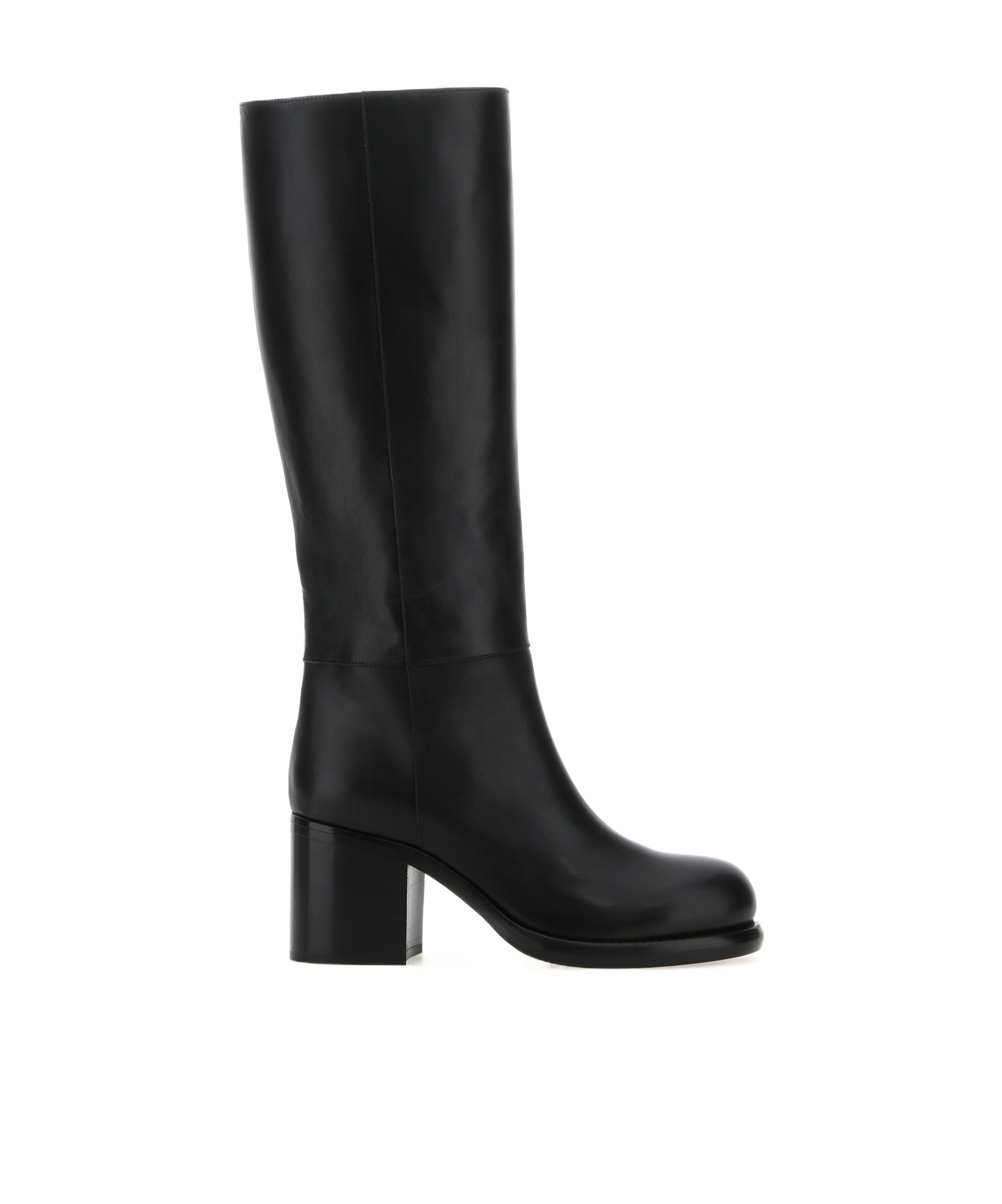 Alaïa Round Head Thick Heeled Boots In Black