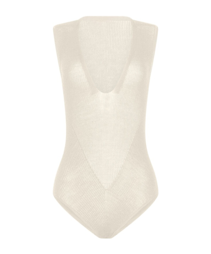 Wolford Aurora Virgin Wool Bodysuit In White