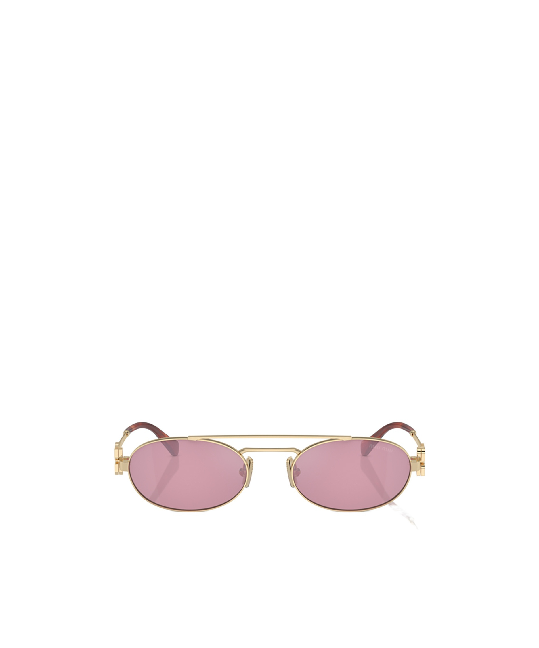 Miu Miu Logo-lettering Oval-frame Sunglasses In Pink