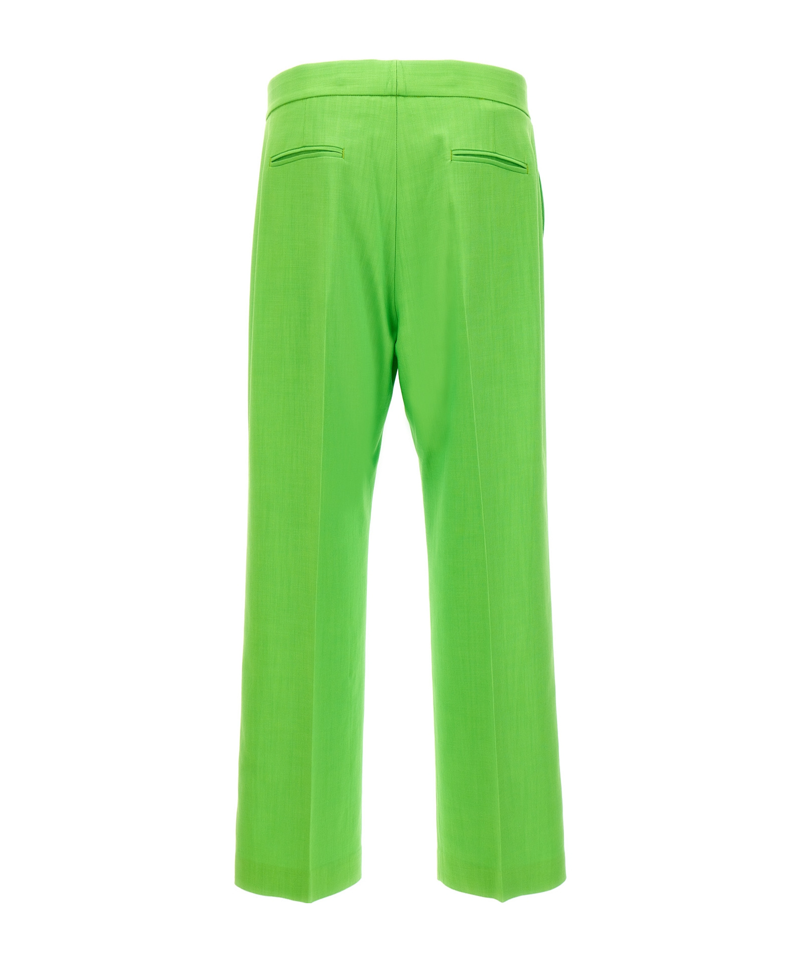 Msgm Straight-leg Cropped Trousers In Green