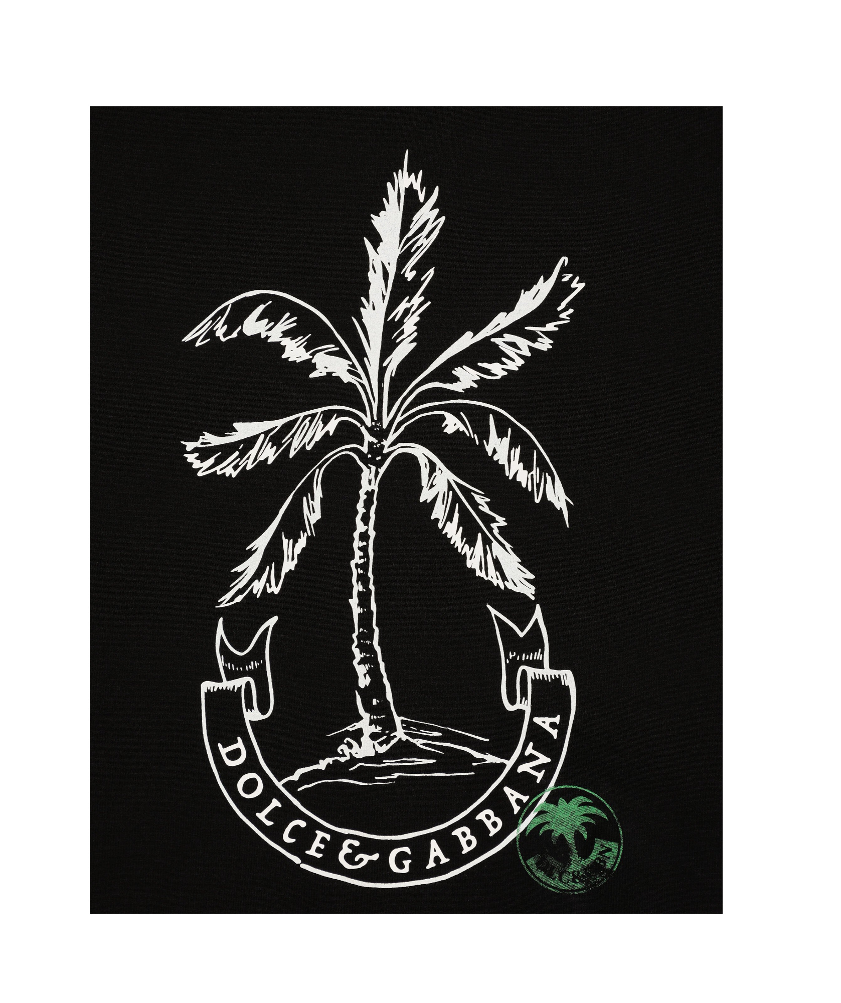 Dolce & Gabbana Short-sleeved Banana-tree-print T-shirt In Black