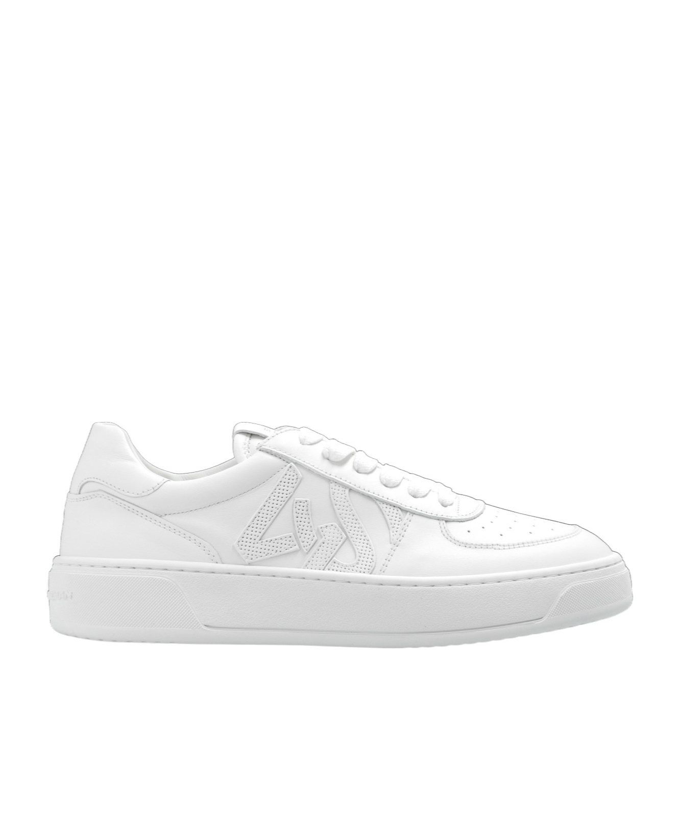 Stuart Weitzman Courtside Monogram Low-top Sneakers In White