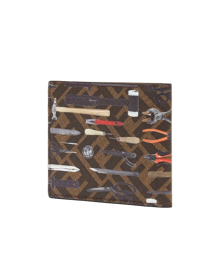 Fendi Graphic Printed Bi-fold Wallet In Brown