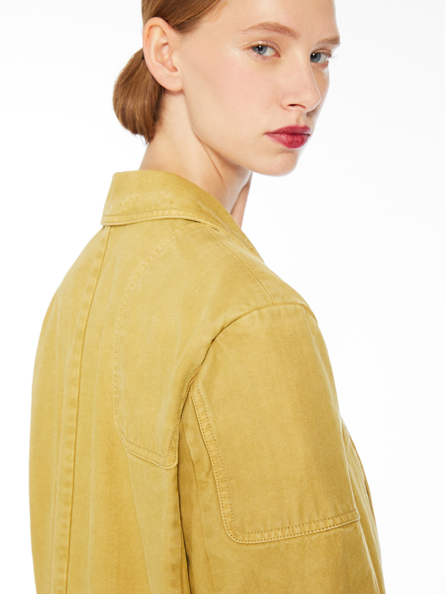 Max Mara Lapel Long-sleeved Casual Jacket In Yellow