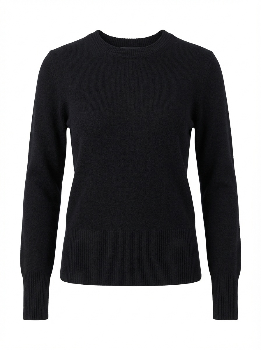 Soft Goat Long-sleeved Knitwear In Black